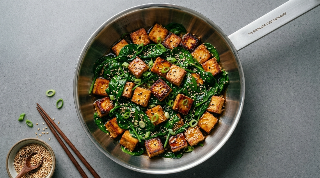 The Ultimate Crispy & Savory: Sesame Tofu & Spinach Recipe