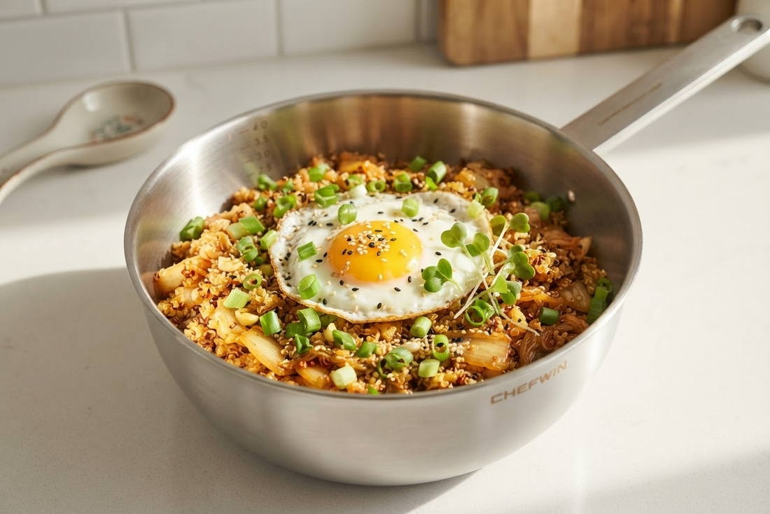 The Ultimate 15-Minute Garlic Kimchi Quinoa Fried Rice (Gut-Healthy & Gluten-Free)