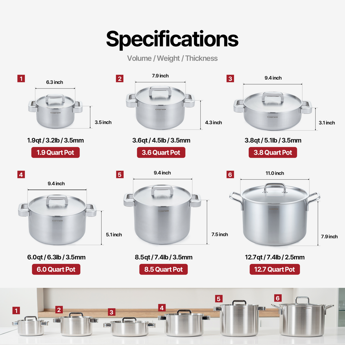 316 STS Soup Pot 6 Quart