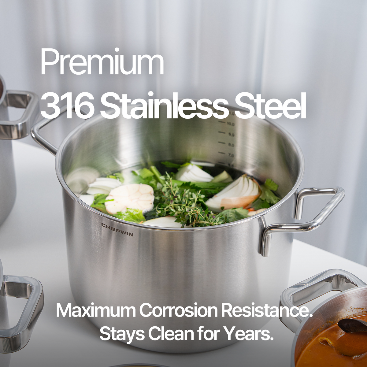 316 STS Heavy Duty Stock Pot 12.7 Quart