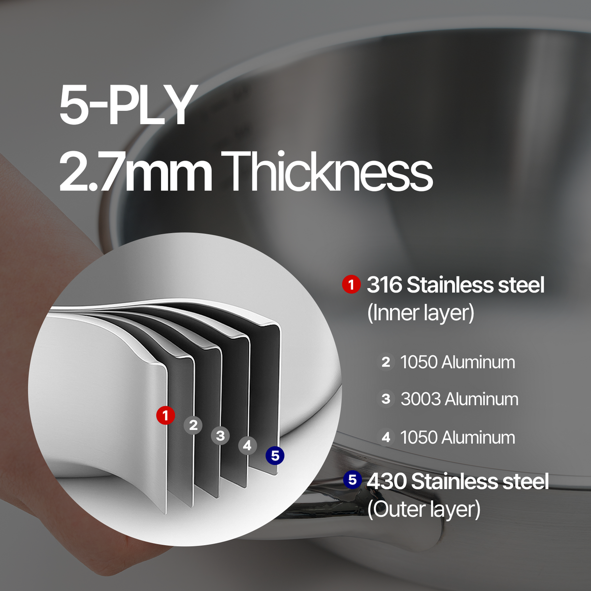 11-inch 316 STS Partywok