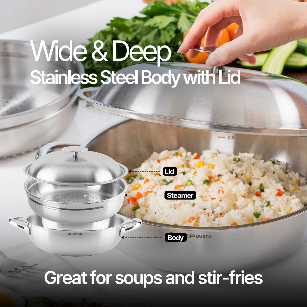 11-inch 316 STS Partywok
