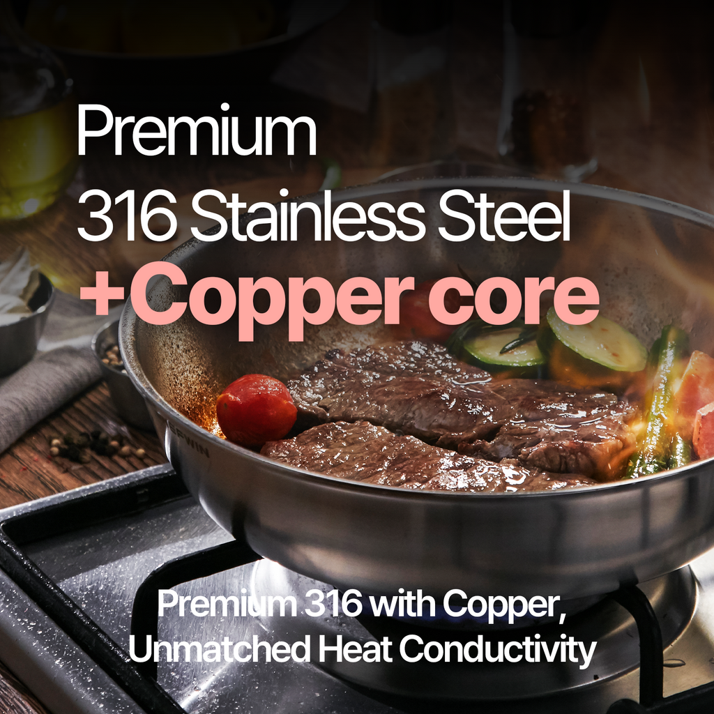 10.2-Inch 316 STS Copper Core Skillet Saute Pan