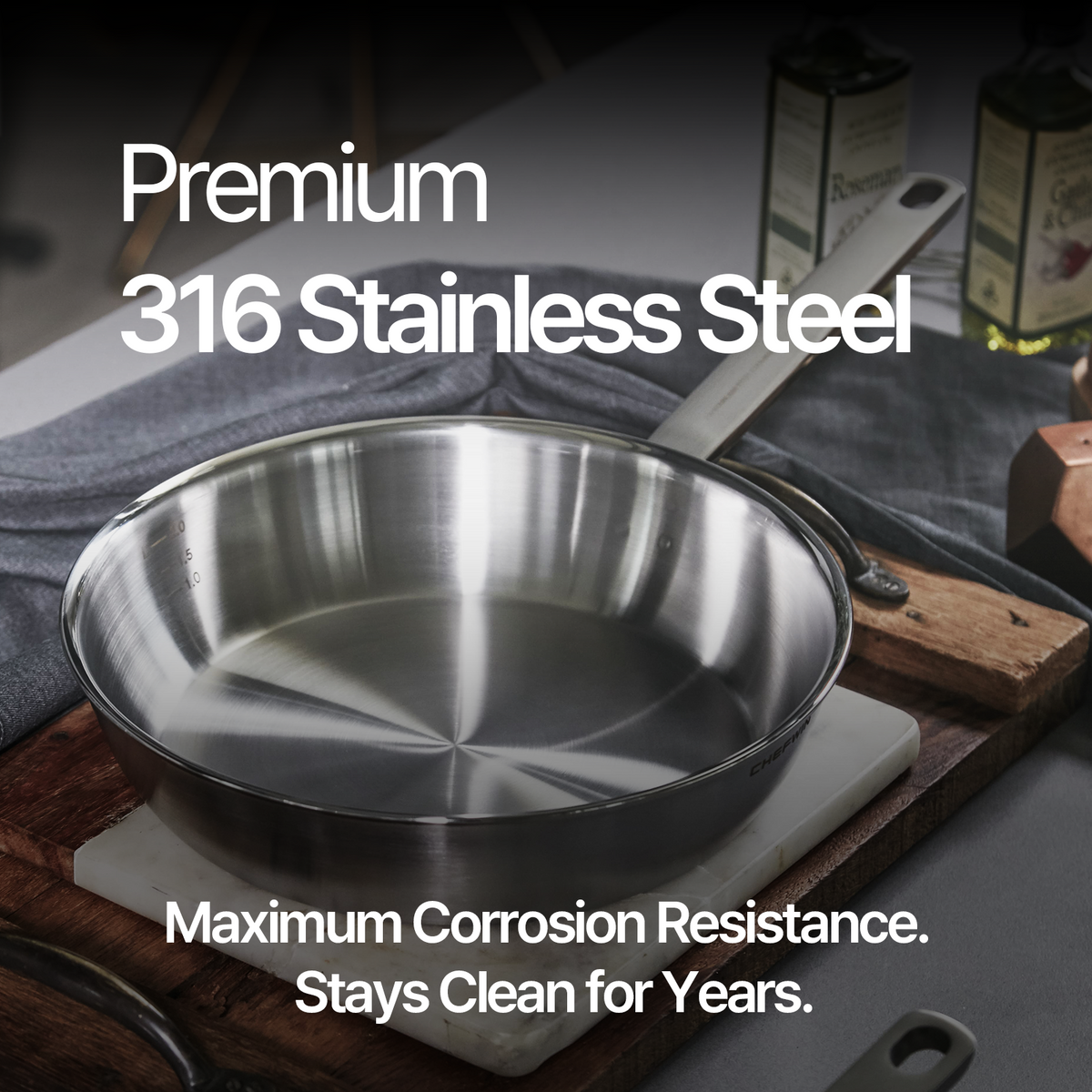 11-Inch 316 STS Copper Core Skillet Frying Pan