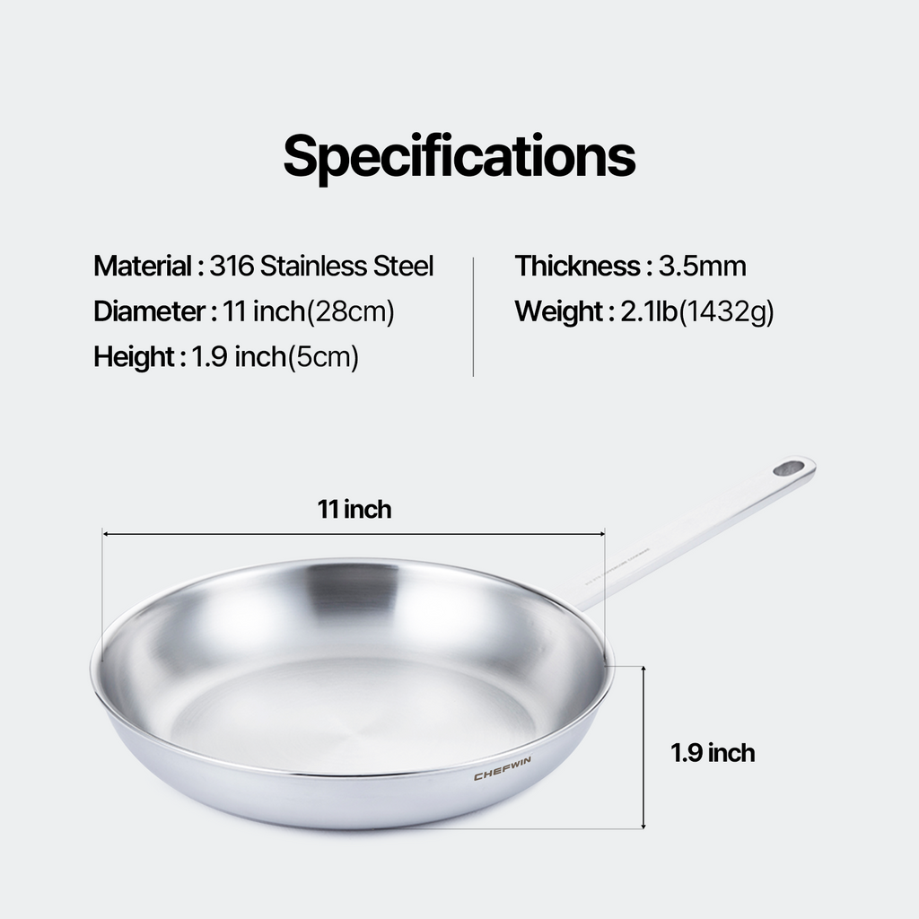 11-Inch 316 STS Frying Pan